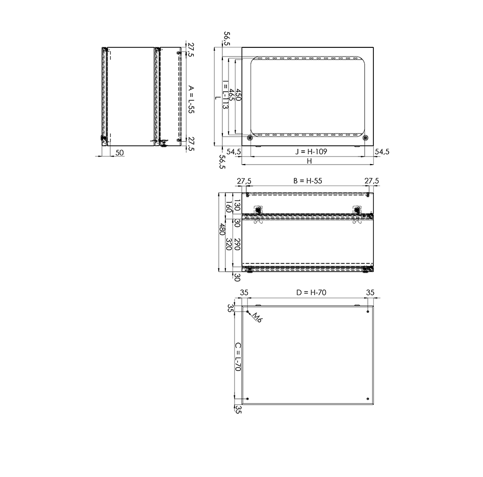 Foto Cajas con puerta de lexan para sistemas Rack 19