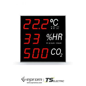 indicador de temperatura, humedad y CO2 Serie IN-3THCO2-R54 - Eprom S.A.