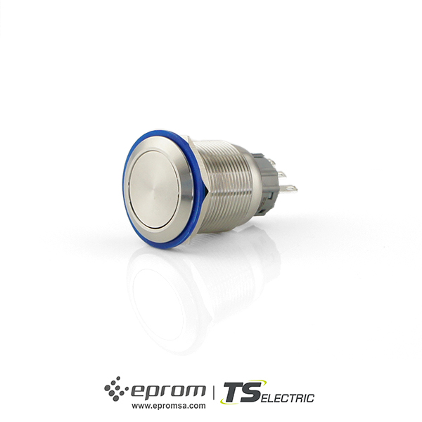 Pulsador inox 22m diámetro Pi22 rasante TS Electric | Eprom S.A.