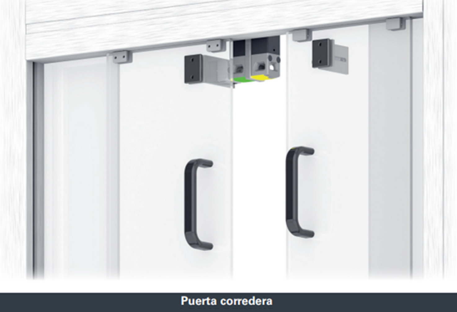 Fijación del interruptor de seguridad NX de Pizzato en puerta corredera.