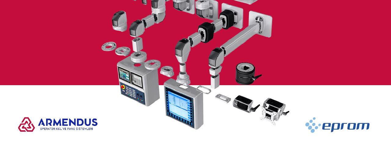EPROM incorpora la gama de brazos de soporte, paneles de mando y sistemas de teclado industriales de Armendus.