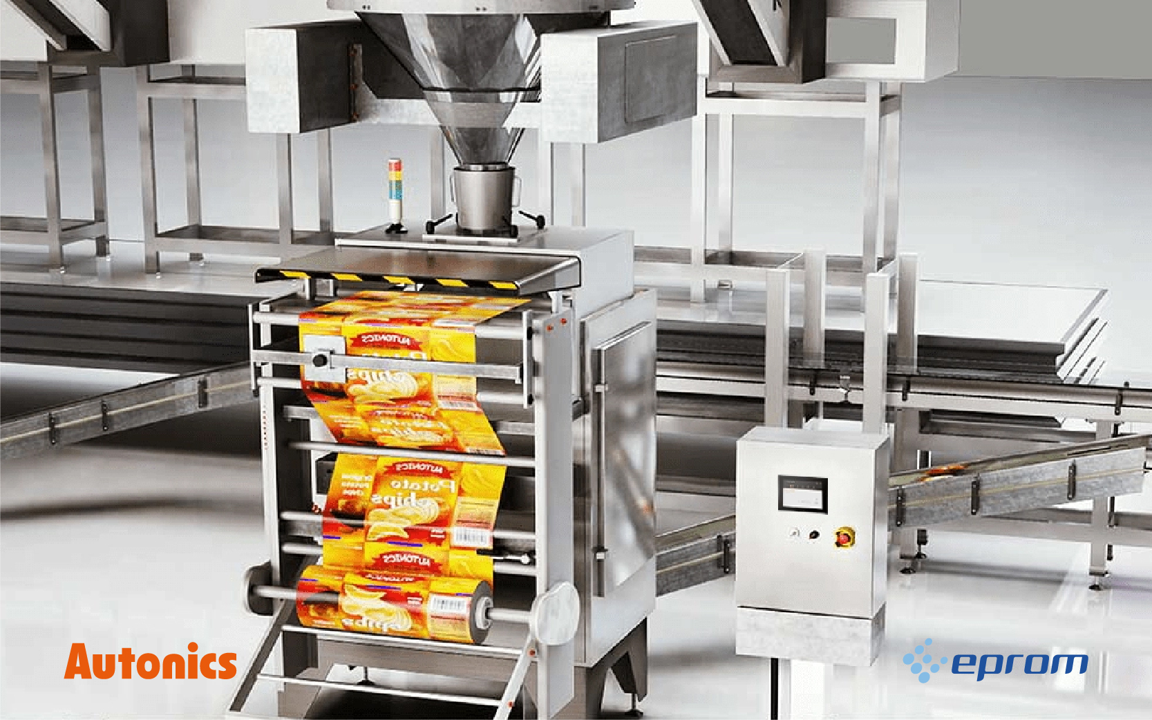 EPROM presenta la nueva serie SPB-A de Autonics de fuentes de alimentación mejoradas. Aplicación en la industria: Embalaje, líneas de llenado, sellado y corte de bolsas.